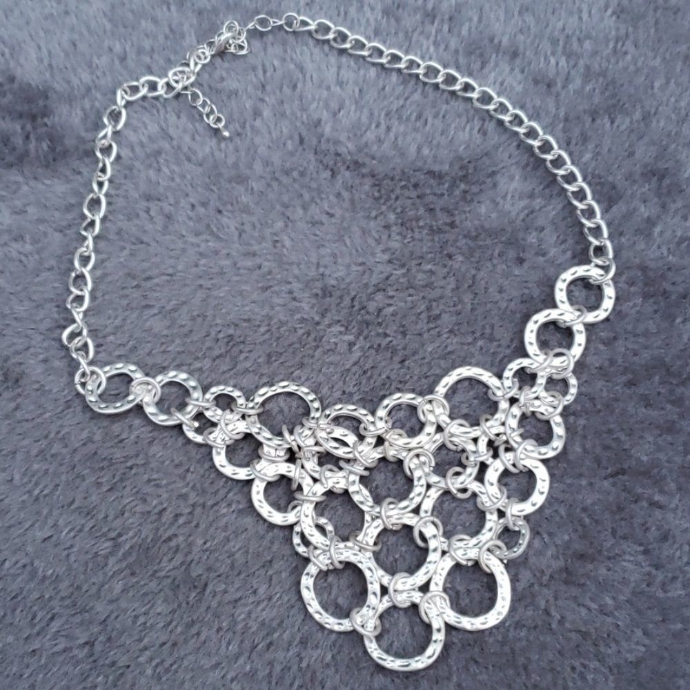 Silver Chain Links Necklace‎